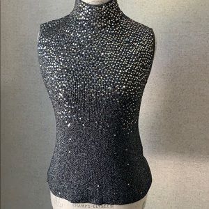 Ladies Sleeveless Sequin Halter top